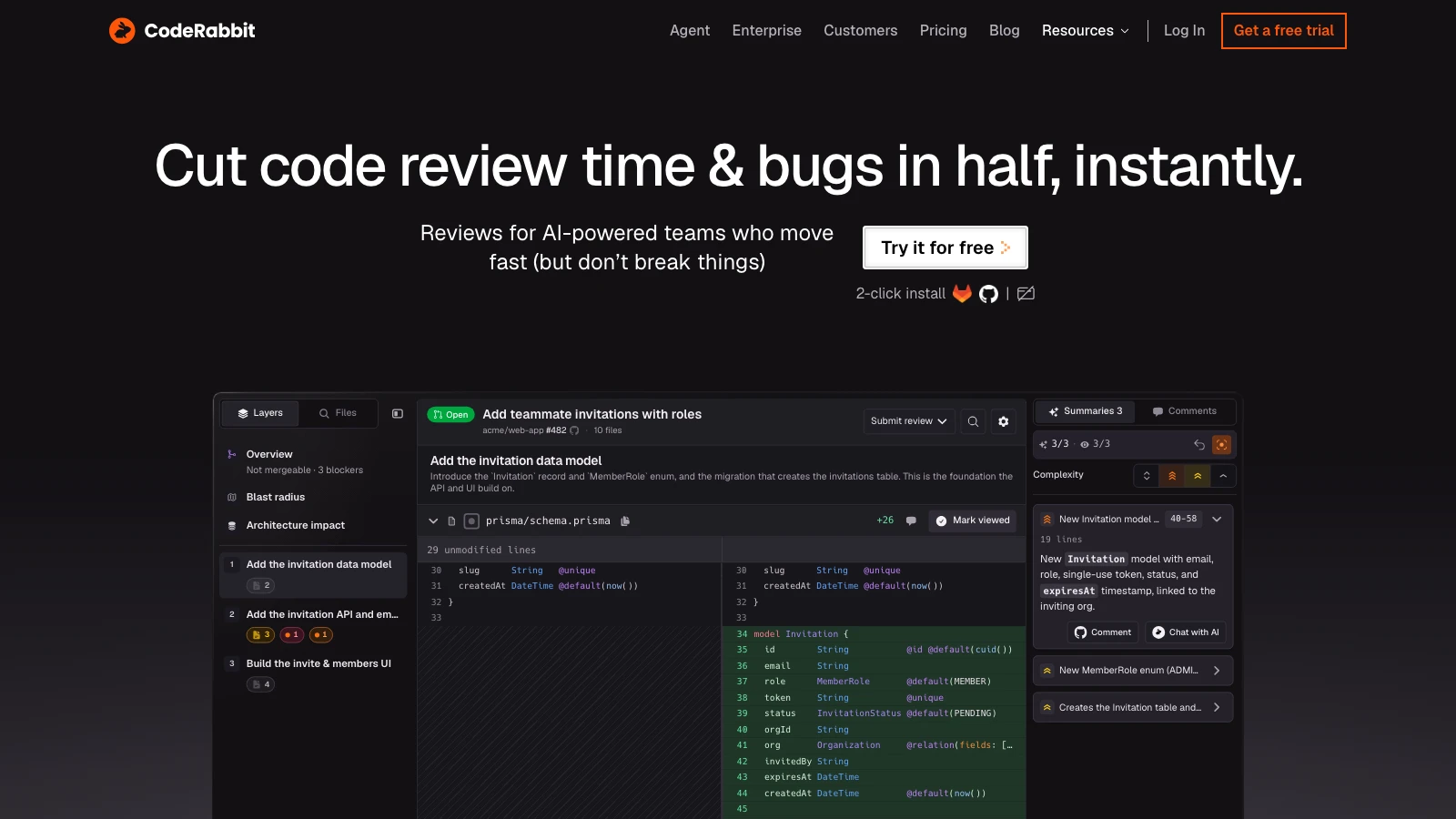 CodeRabbit homepage